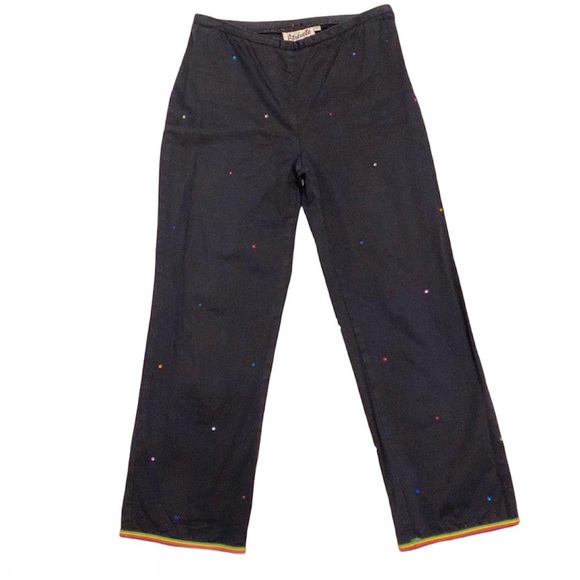 Women’s Stretchy Fun Crop Pants with Rhinestones - Picture 1 of 5